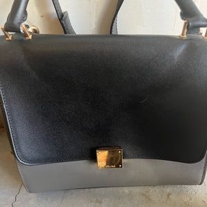 Tri color trapeze bag leather medium